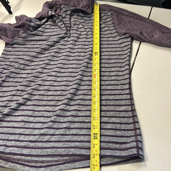 Lululemon Surge Warm 1/2 Zip Pullover Yachtie Stripe heathered grey purple Small - Picture 12 of 13